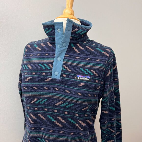 Patagonia Jackets & Blazers - EUC Patagonia Micro D Snap-T Pullover  Blue Pattern Sz S